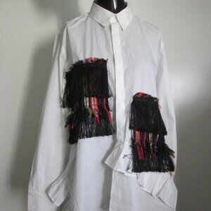 ZARA Woman 100% cotton white tunic blouse